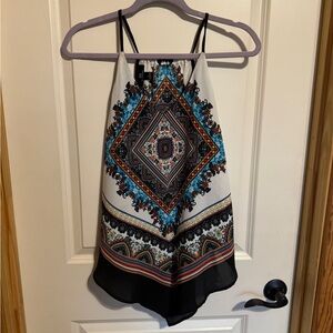 I.N. San Francisco Bohemian Print Halter Top -‎ Multicolor Size Large